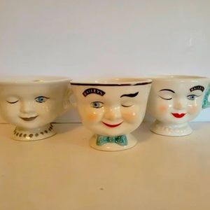 Bailey's Vintage Winking Cup, Creamer and Sugar Bowl